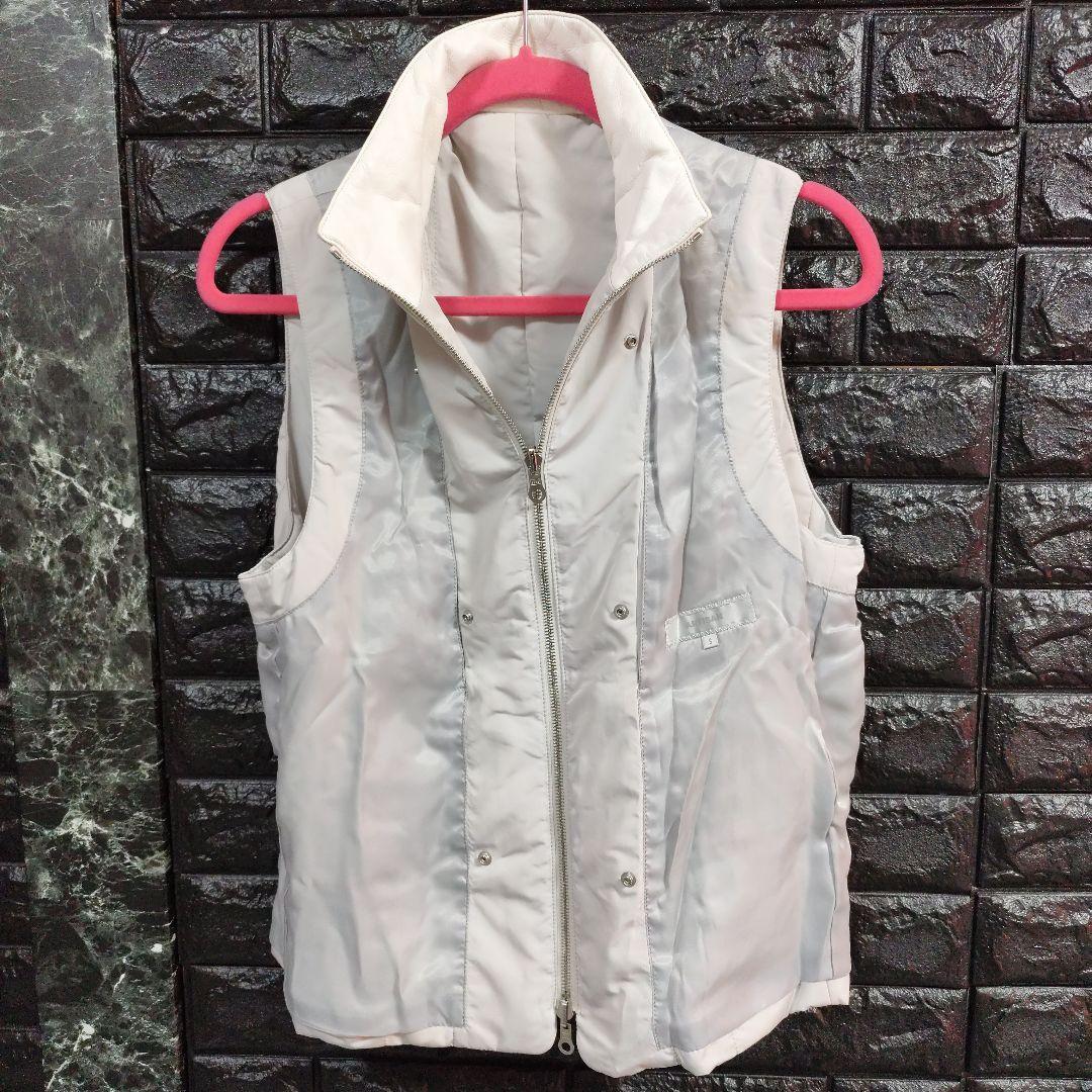 未使用品アルチザンホワイト ベルト付きトレンチコートライナ牛革襟ベスト３way