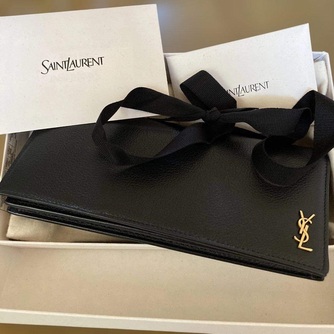 SAINT LAURENT タイニーモノグラムウォレット　ブラックレザー 長財布