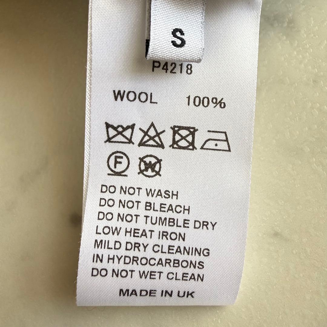 美品 エリべ フェアアイル柄 クルーネック ウールニット◆グリーン