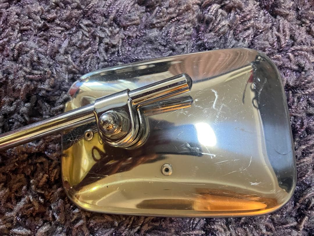 SR400 初期型 純正ミラー 左右 音叉マーク シャフト細め 小傷 サビ少々