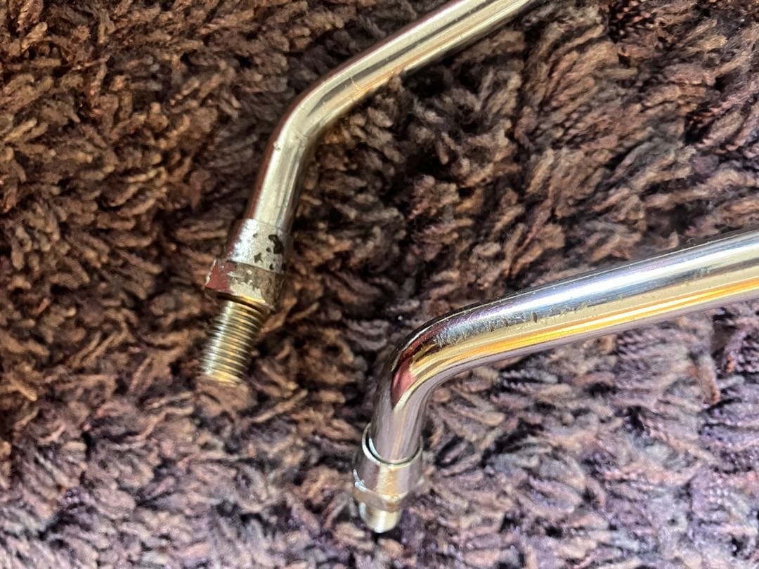 SR400 初期型 純正ミラー 左右 音叉マーク シャフト細め 小傷 サビ少々