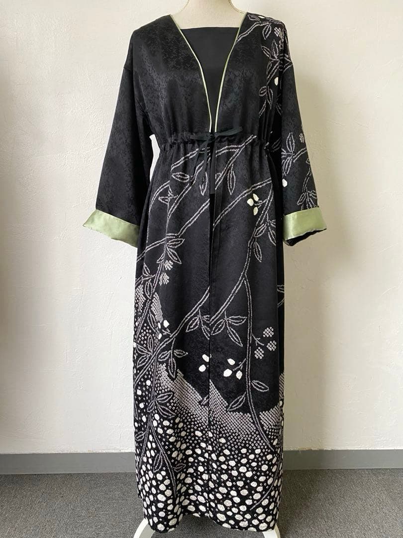3257 着物　リメイク　羽織ワンピース型