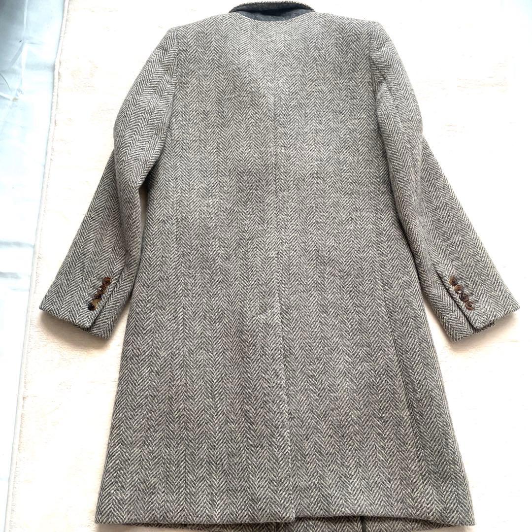 美品 マーガレットハウエル チェスターコート ヘリンボーン　チェック　ロング丈