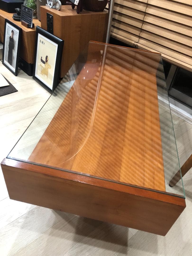 ウニコ エッコ 木製・ガラス ローテーブル 100cm