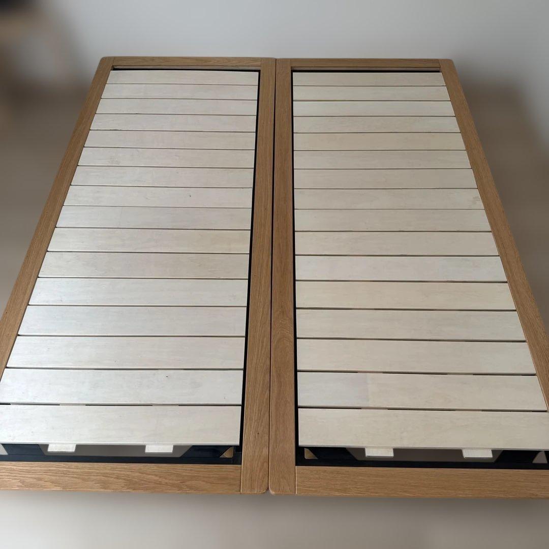 【直接引取】【廃盤】無印良品 シングルベッド 木製フレーム オーク材 2台セット