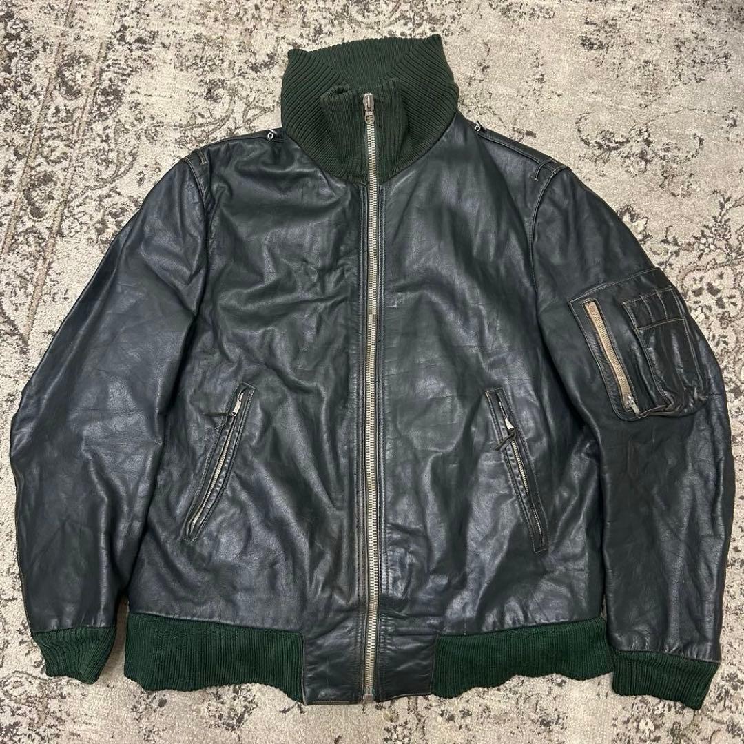 希少　ドイツ軍 レザー　フライトジャケット　German BLW 国境備隊　ボア