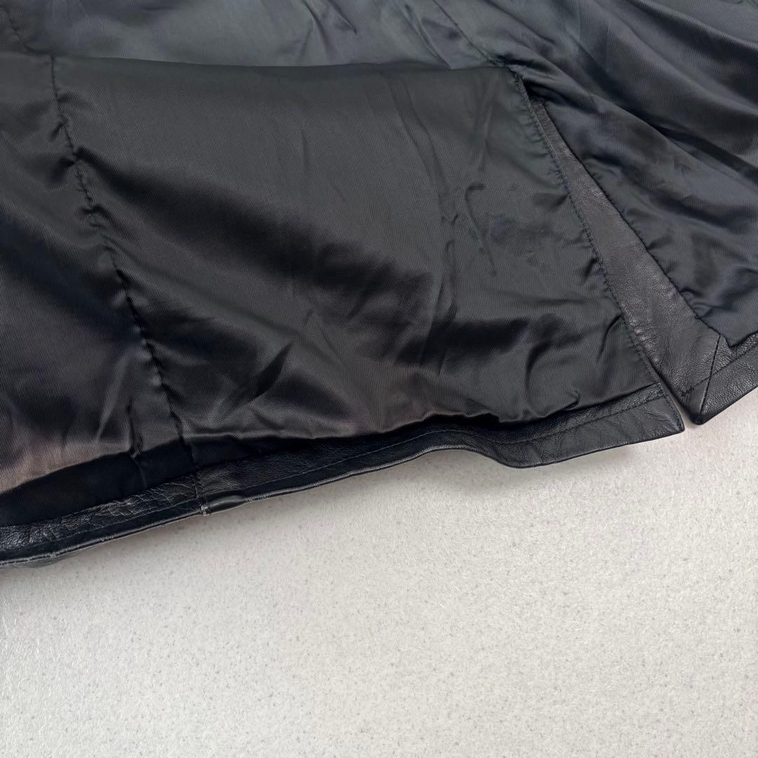 vintage leather car coat M 本革 イタリア製 黒