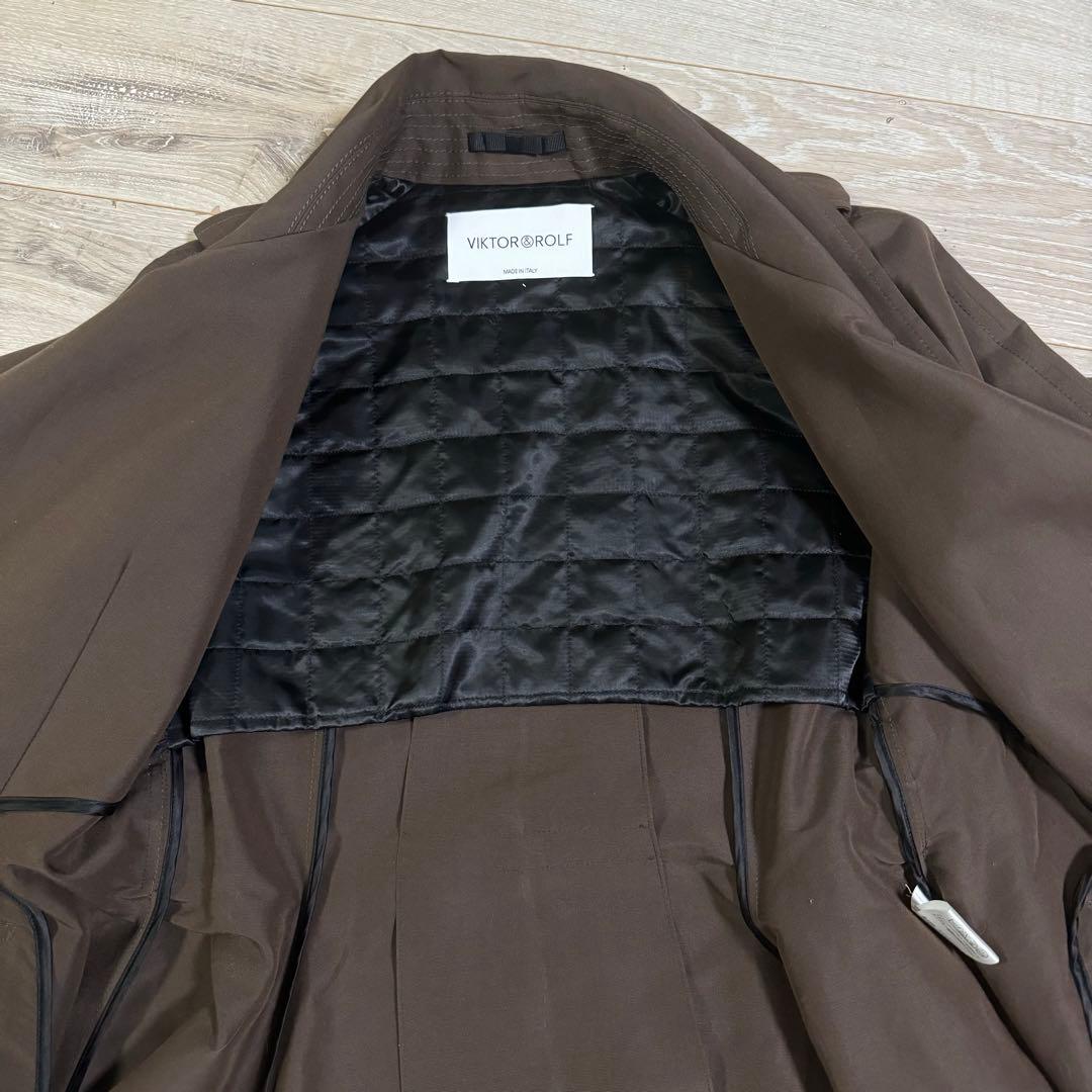 VIKTOR & ROLF ブラウン トレンチコート シルク絹 バルーン フレア