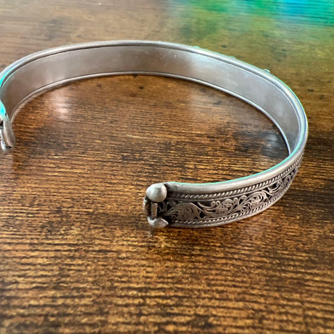 ターコイズストーン シルバー バングル