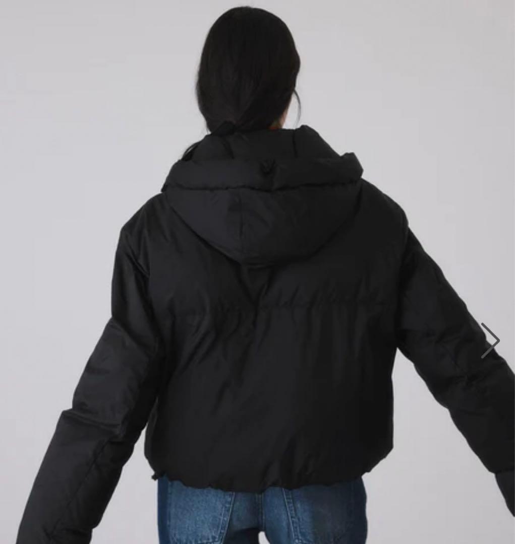 Tさま　アダムエロぺ　2WAYフーディショートダウン　撥水　新品　ブラック