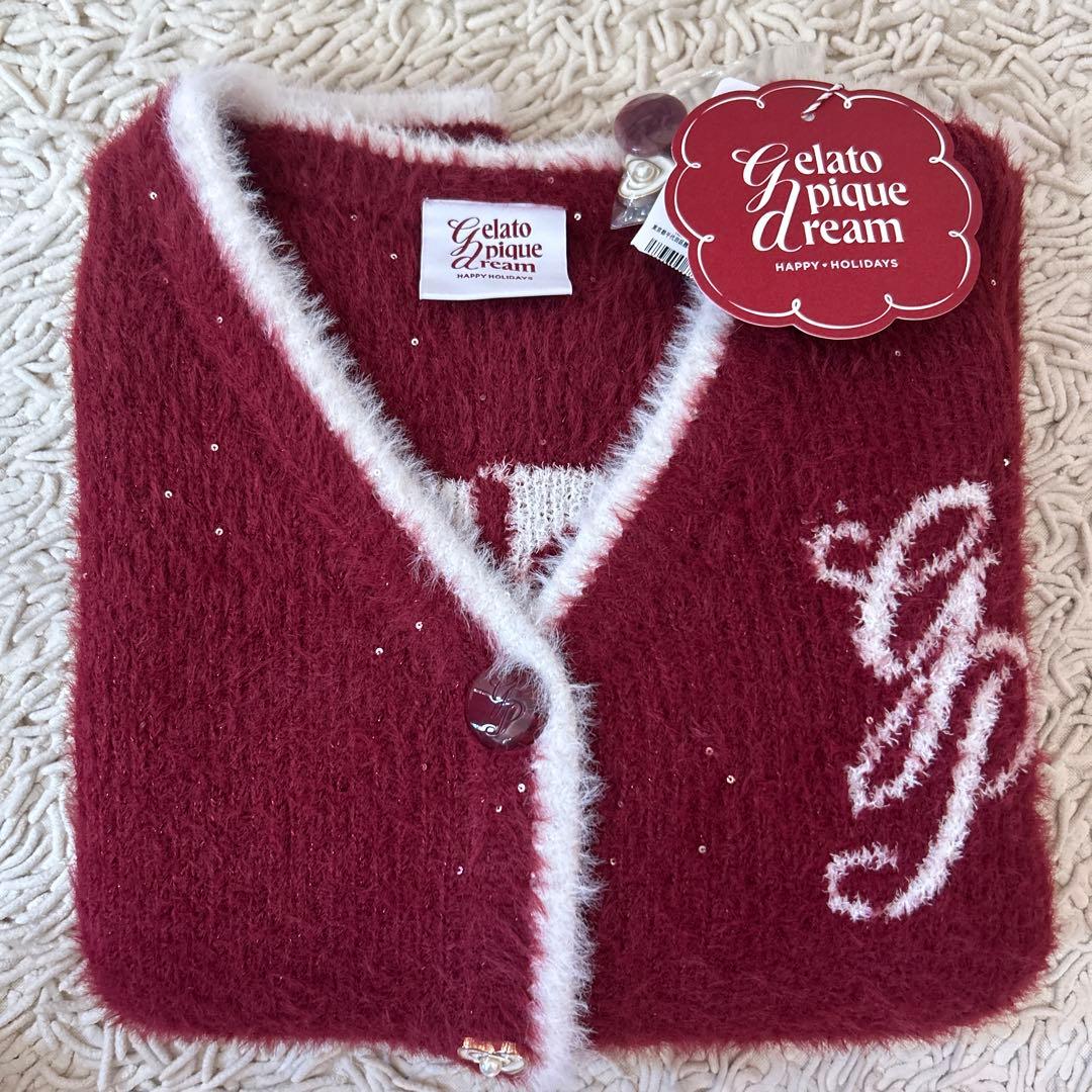 ジェラートピケ　ラメフェザーカーディガン&ロングパンツ　上下セット