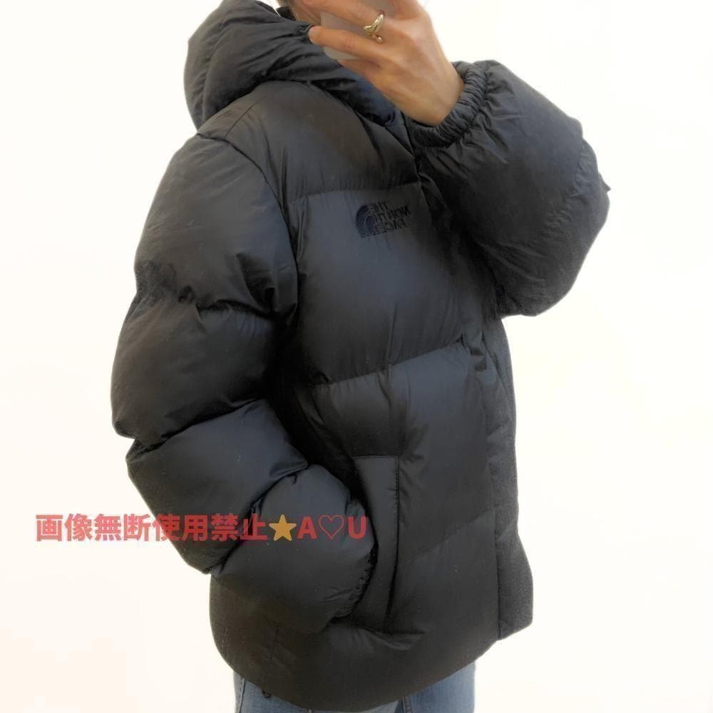 韓国　ノースフェイス　XS ダウン　ジャケット　フード付き　新品　グレー　S M