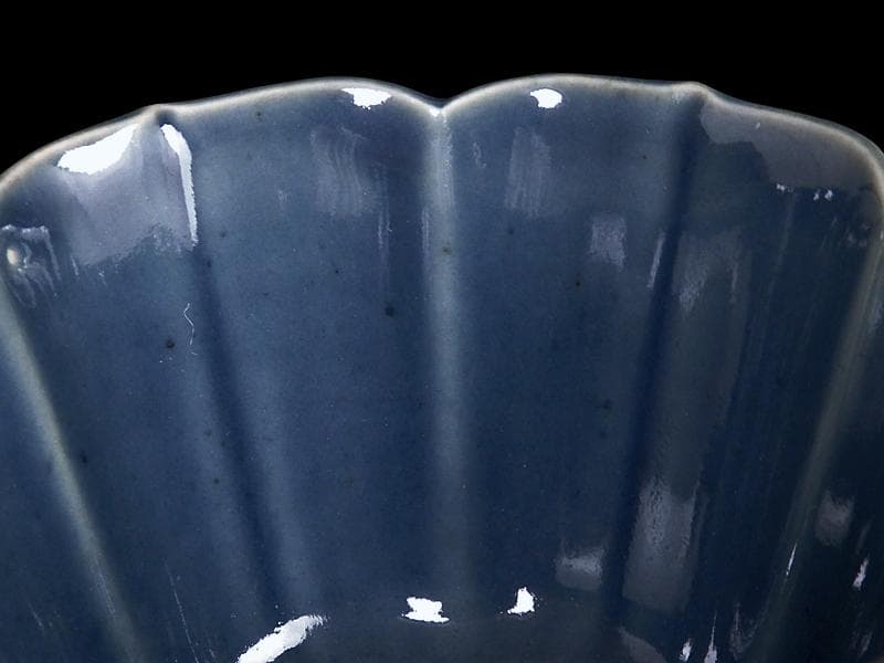 古伊万里　瑠璃　輪花向付　F477AS-DBo