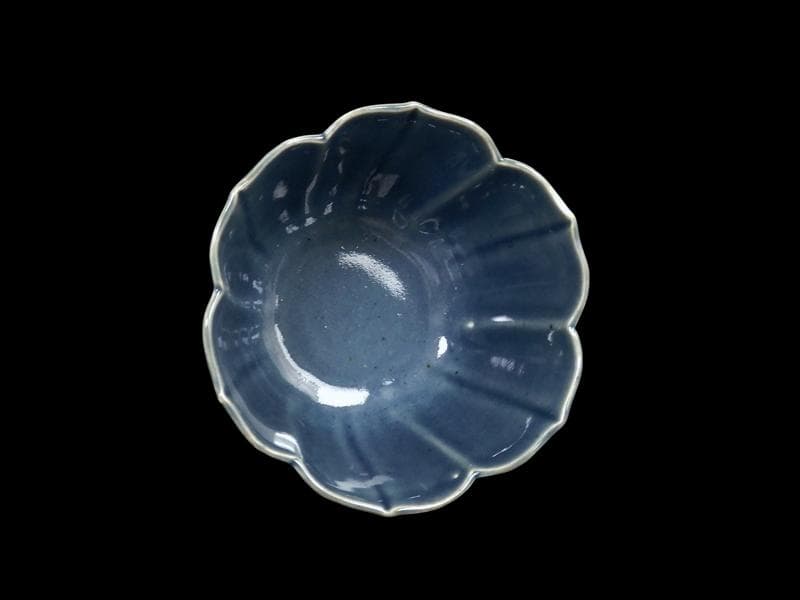 古伊万里　瑠璃　輪花向付　F477AS-DBo