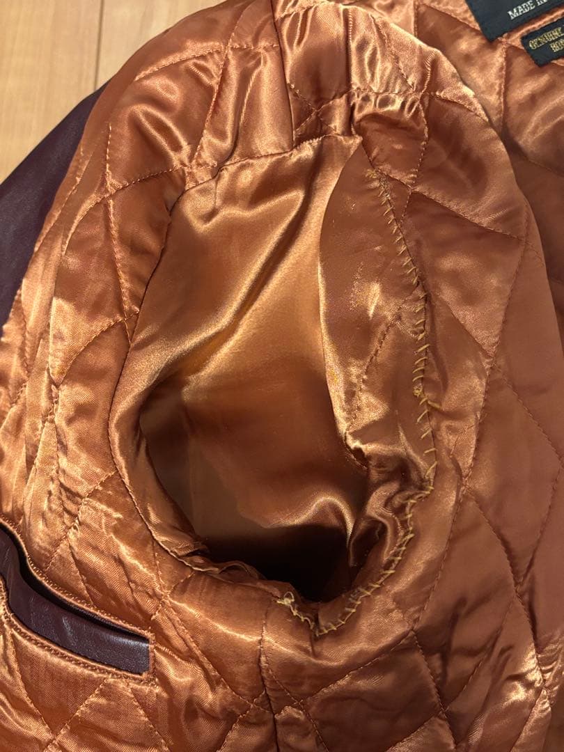 ファウンテンヘッドレザー　デルタ　Dポケダブルレザージャケット　36　茶　難あり