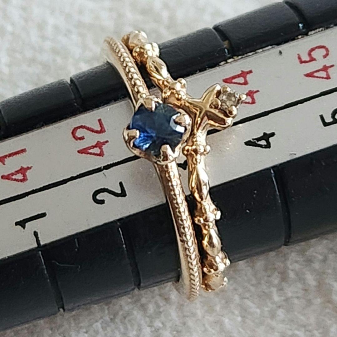 サファイア♡3号【アガット】K10 ゴールド ミル 誕生石 カラーストーンリング