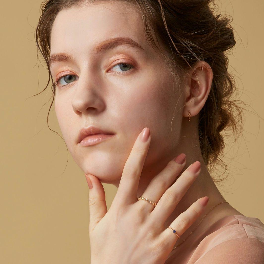 サファイア♡3号【アガット】K10 ゴールド ミル 誕生石 カラーストーンリング