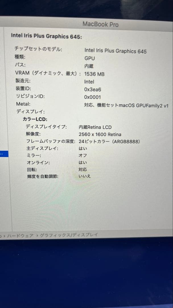 美品MacBook Pro 2019 2019年8GB 128GB充放電49回