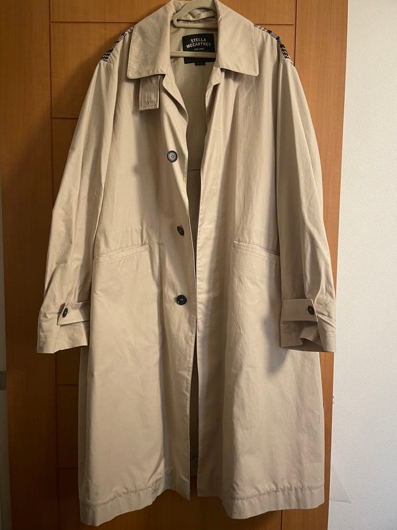 STELLA McCARTNEY ベージュ トレンチコート ロゴ XS