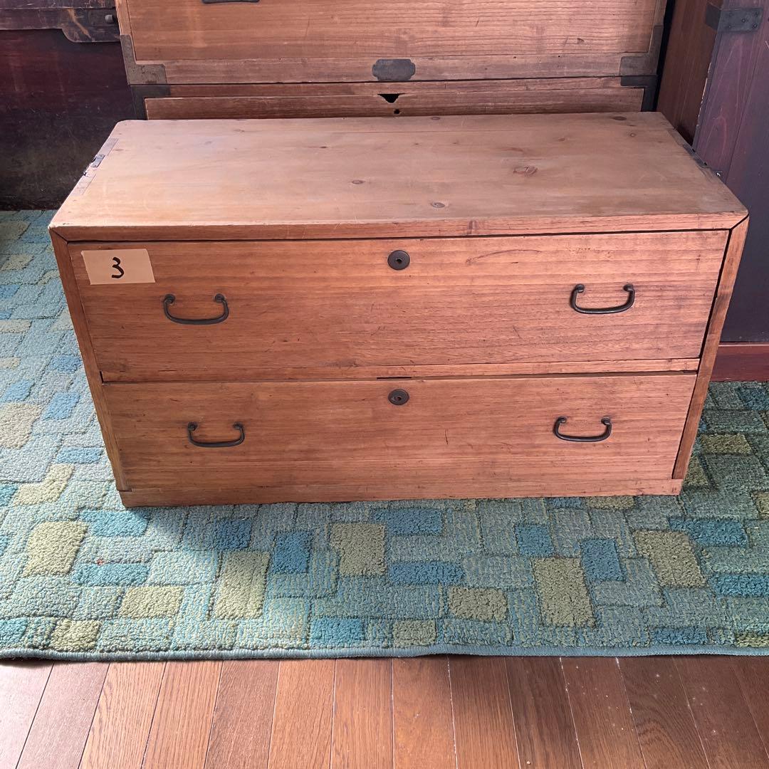 昭和家具　木製引き出し式ナチュラルウッド家具　　③