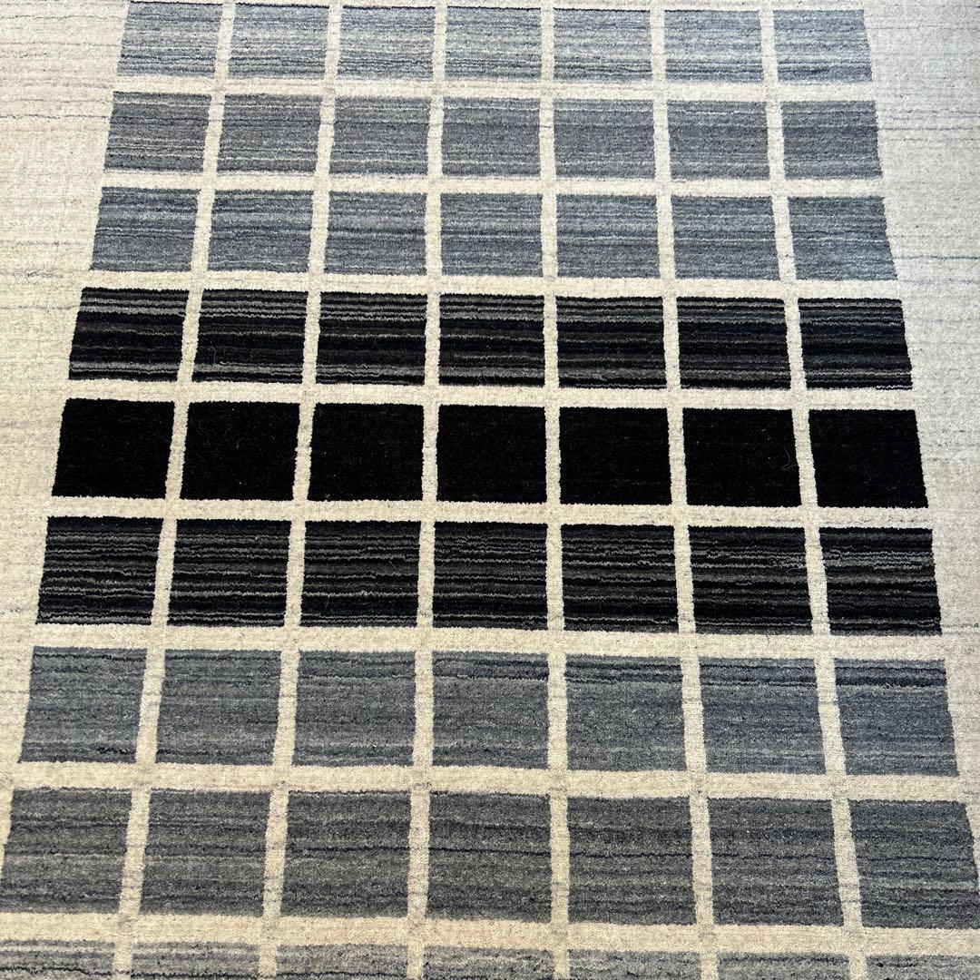 新品☆インドギャべ シンプルデザイン ロリバフ 手織絨毯 140×200cm