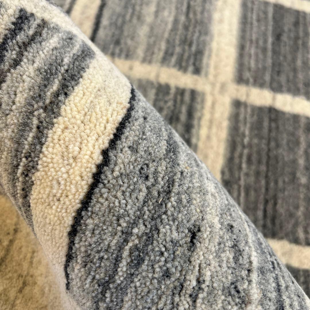 新品☆インドギャべ シンプルデザイン ロリバフ 手織絨毯 140×200cm