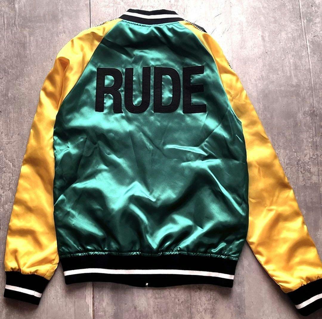 サテン　マルチカラー　女神　ルードギャラリー　リバーシブル　スカジャン　バイカー