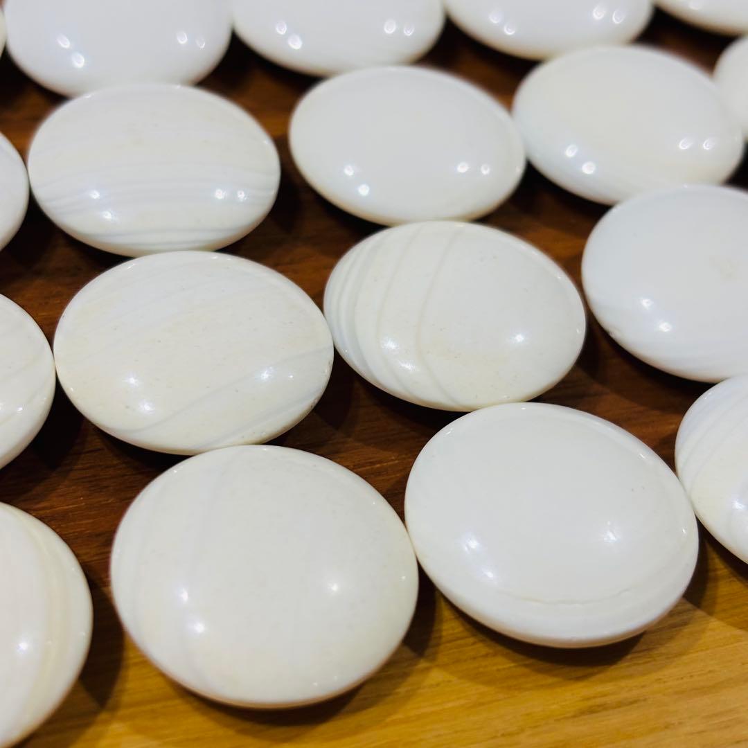 囲碁　碁石　雪印　蛤碁石　那智黒　ケース付き　洗浄済み　ハマグリ180