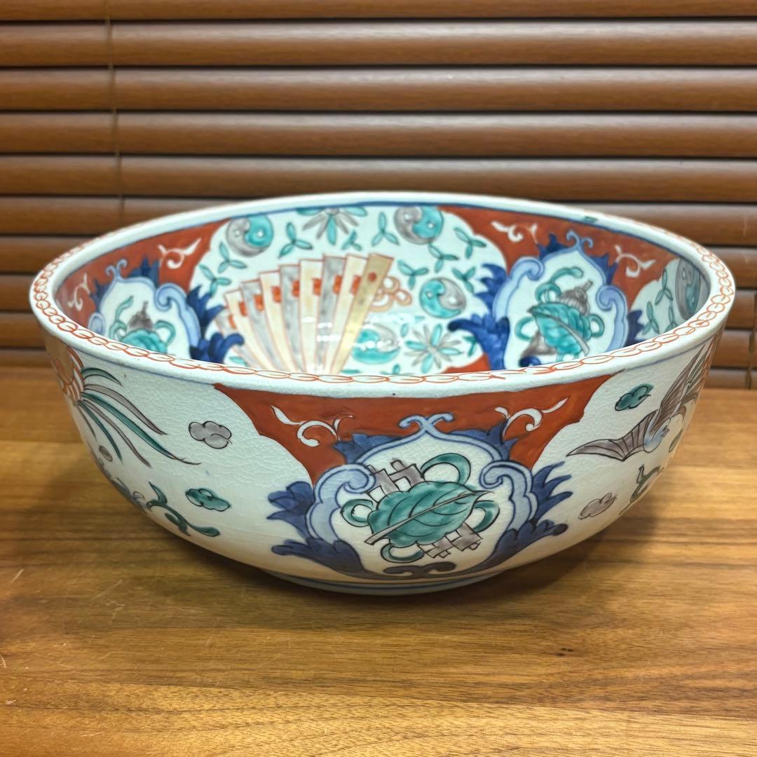 江戸時代　古伊万里　赤絵　三つ重ね　どんぶり
