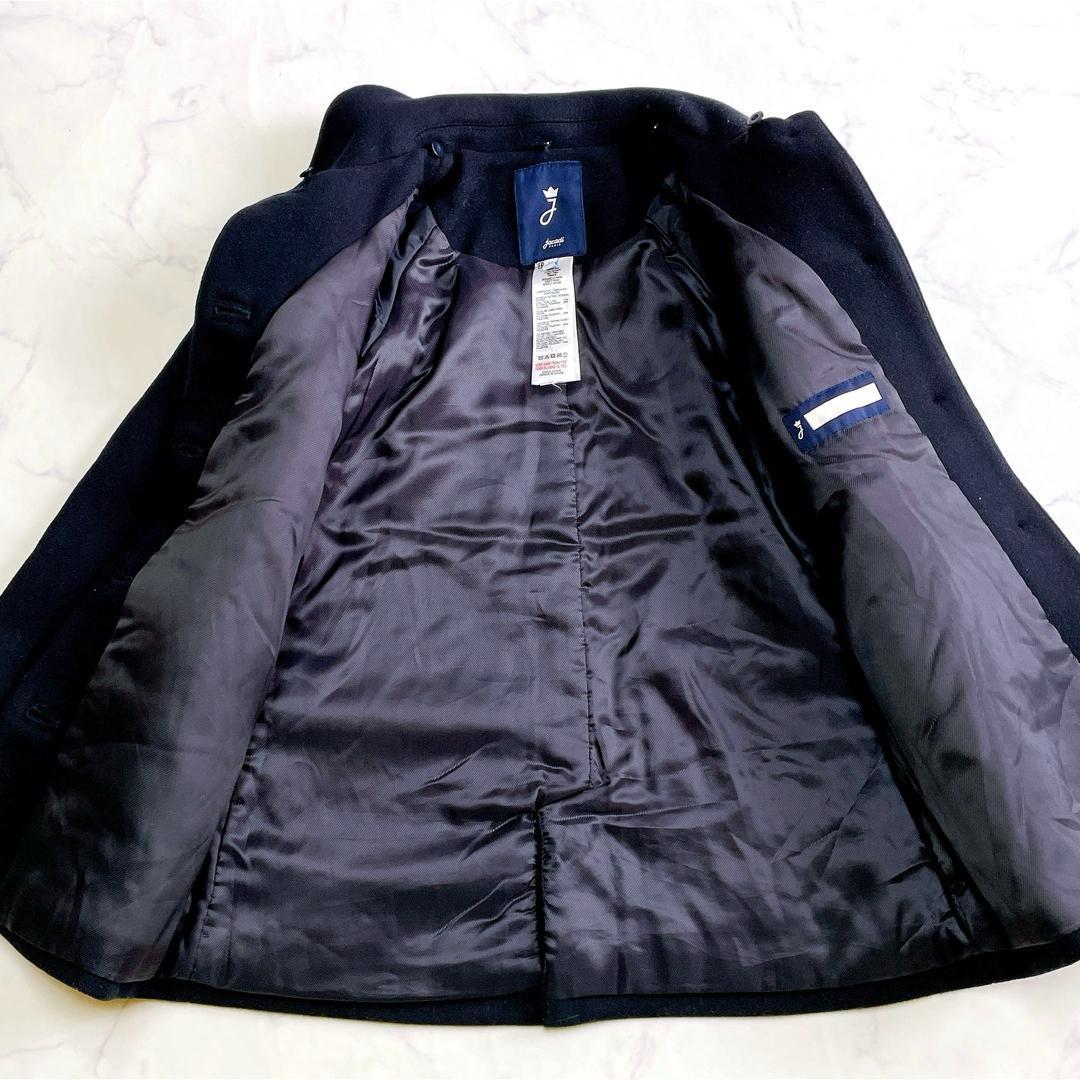 美品 ジャカディ ウールコート 赤ファー付 フード付 3way 128cm 8A