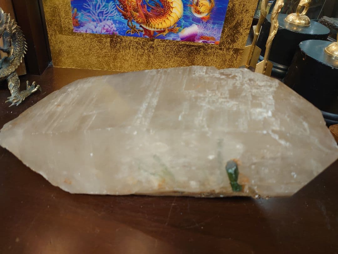 開運 水晶柱 クラスター 緑クラスター入り 特大 天然石 パワーストーン