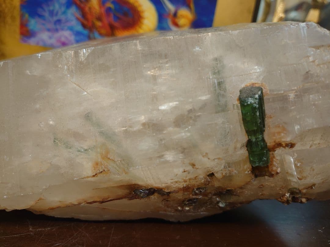 開運 水晶柱 クラスター 緑クラスター入り 特大 天然石 パワーストーン