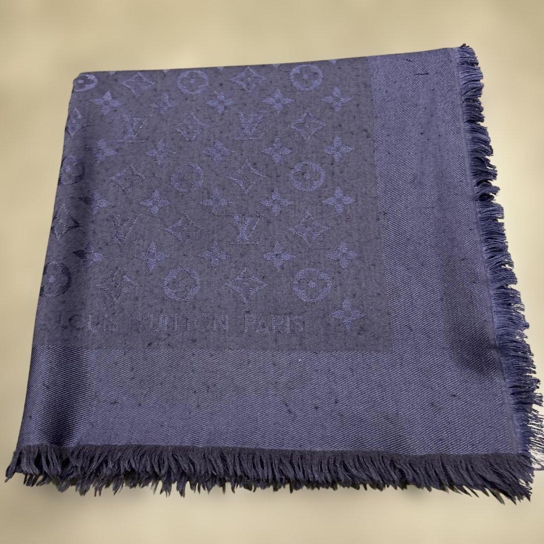 ルイヴィトン大判ストールネイビー