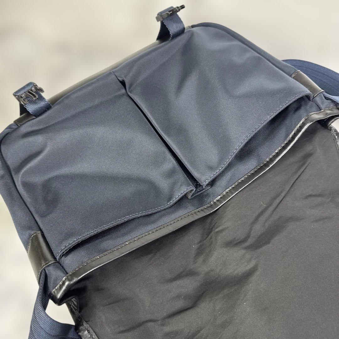 【美品✨】ポロ ラルフローレン メッセンジャーバッグ ショルダー レザー 紺系