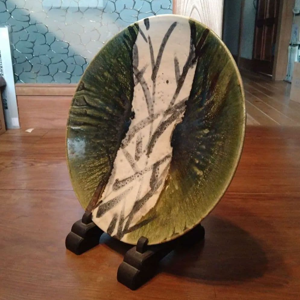 織部焼　大皿　作家物