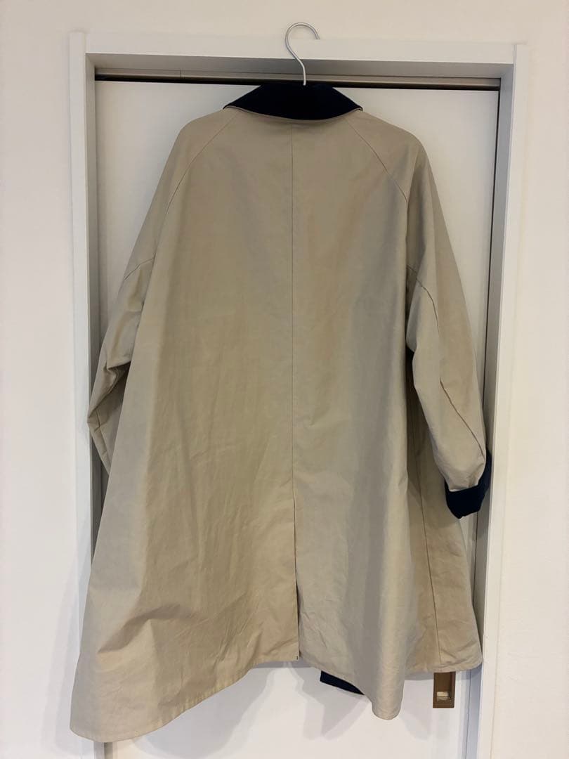 Chez VIDALENC ステンカラーコート ベージュ/ネイビー