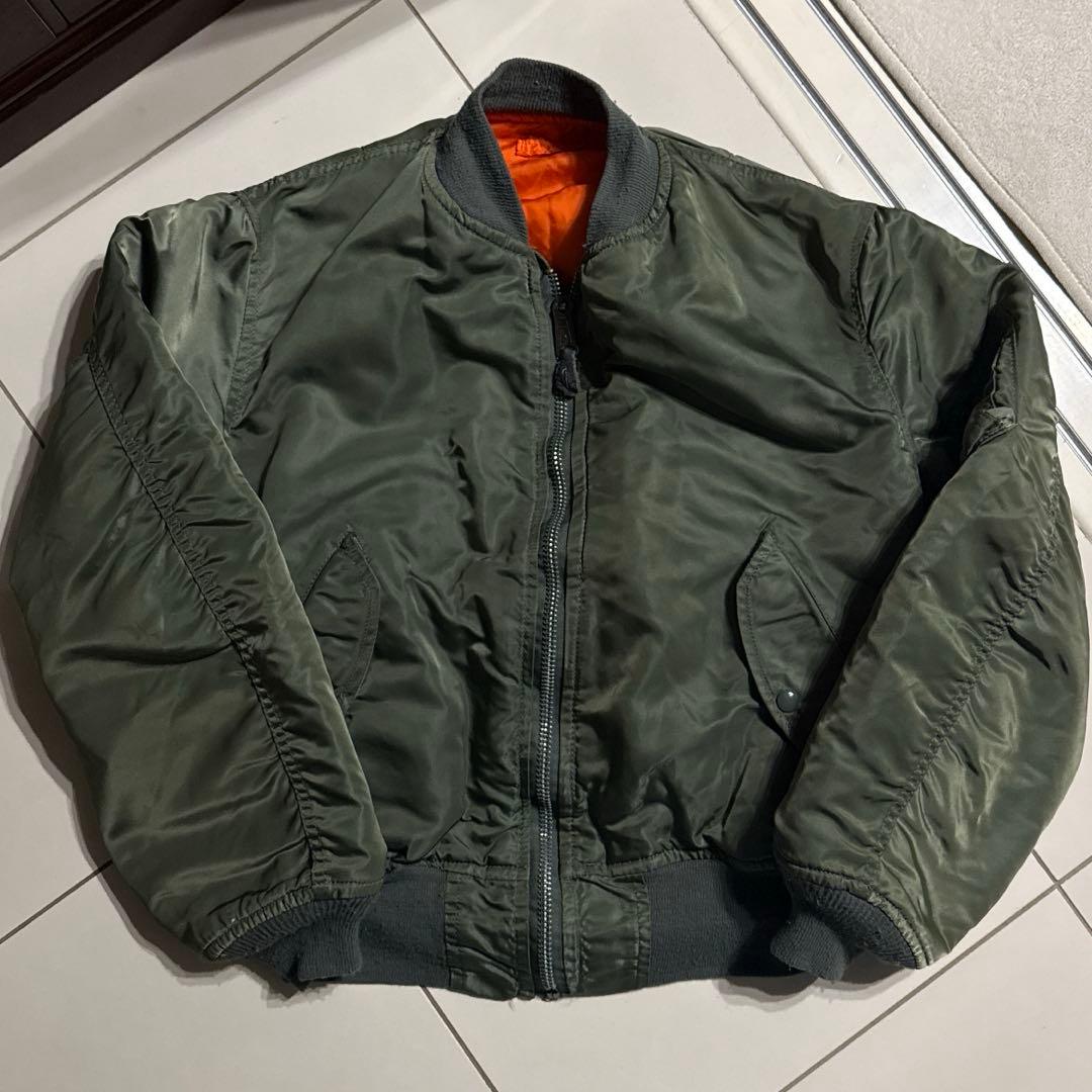 80's ALPHA INDUSTRIES MA-1 旧タグ IDEALジッパー