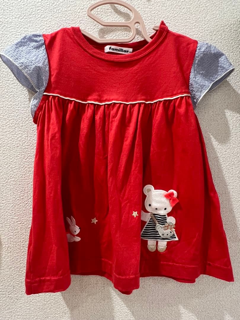 familiar 赤いチュニック 100cm 現行