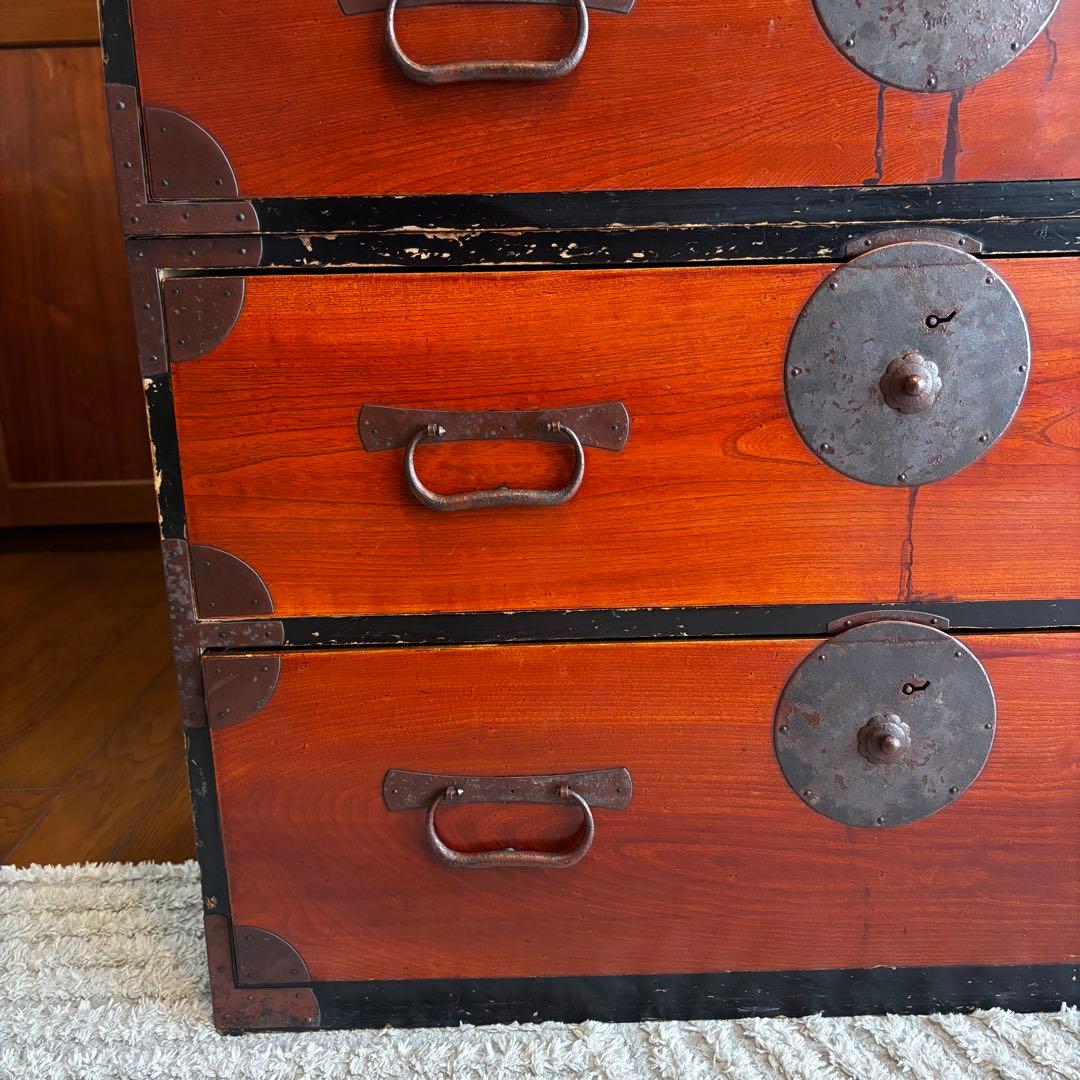 『アンティーク』昭和箪笥　家具 4段引き出し箪笥 和箪笥 ビンテージ