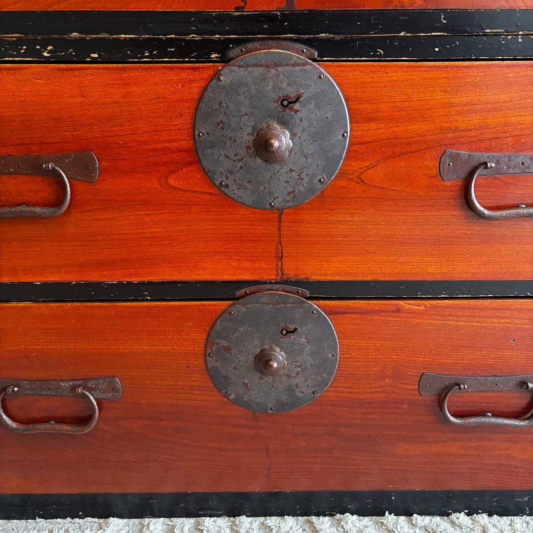 『アンティーク』昭和箪笥　家具 4段引き出し箪笥 和箪笥 ビンテージ