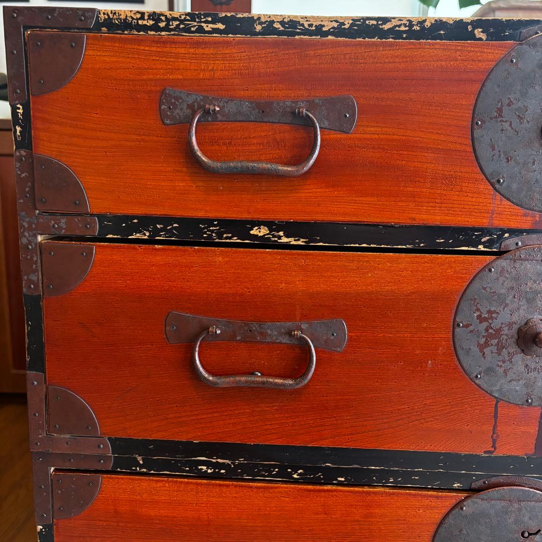 『アンティーク』昭和箪笥　家具 4段引き出し箪笥 和箪笥 ビンテージ