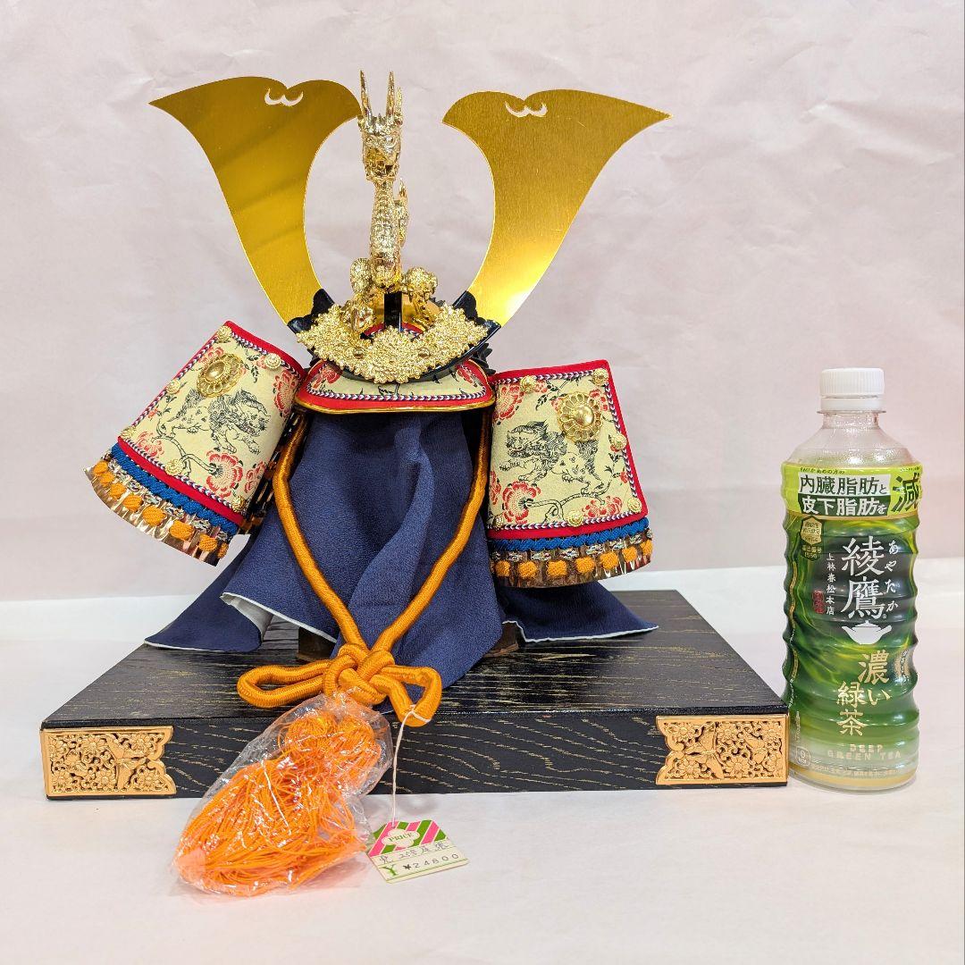 五月人形 兜飾り台付き 龍玉作 尾張 龍 獅子 ゴールド 金色 子どもの日4