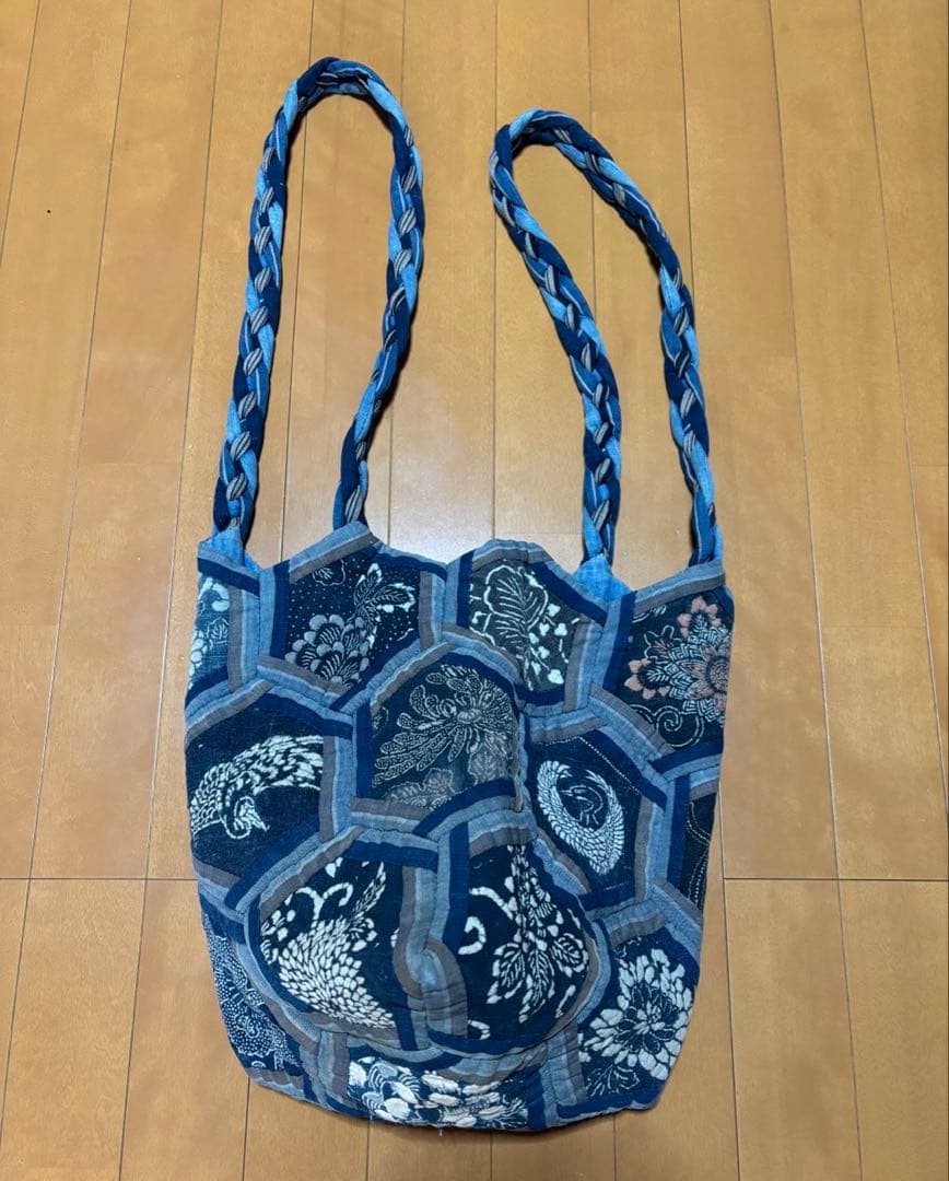 古布・藍染め 型染め ハンドメイド トートバッグ【匿名発送】値下げ中p