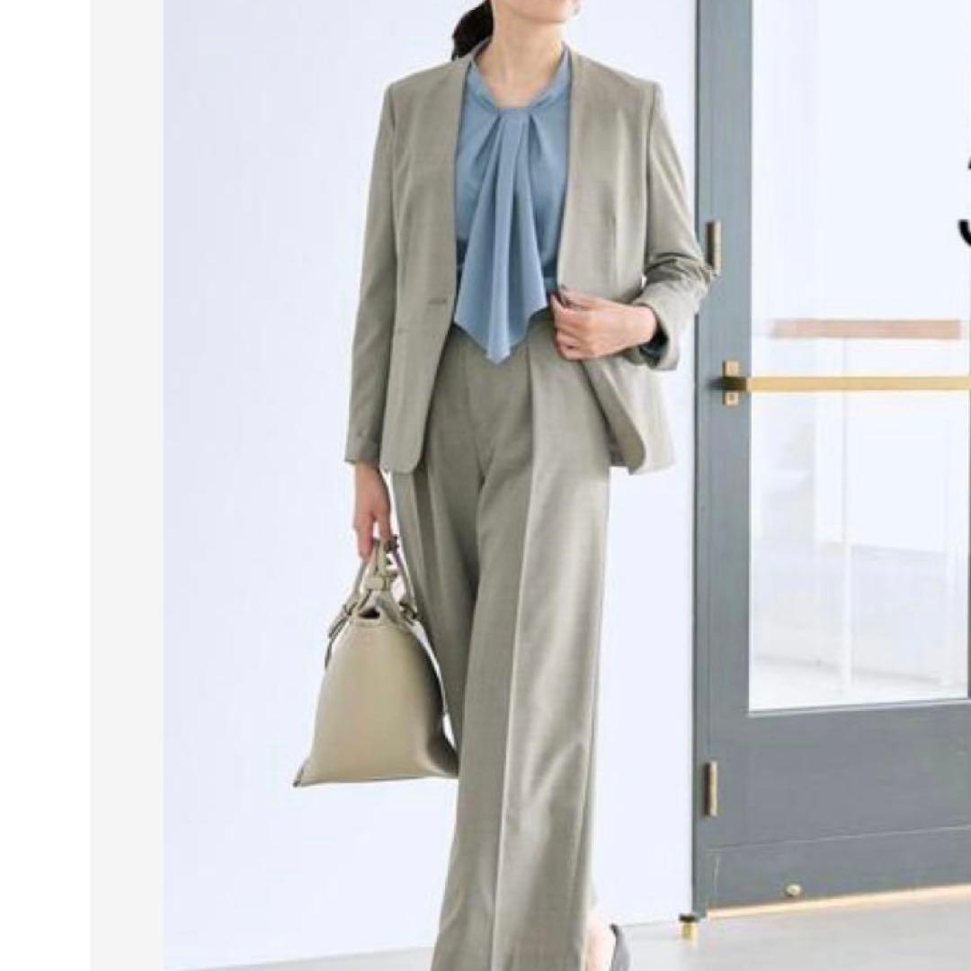 大きいサイズ✨グリーンレーベルリラクシング カチリラ パンツスーツ ベージュ