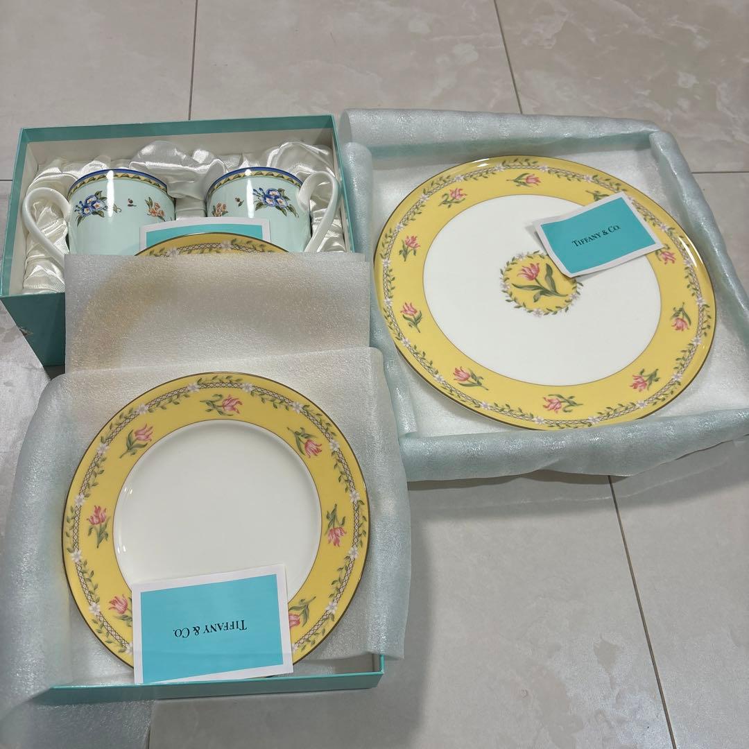 TIFFANY&Co ティファニー　ケーキ皿、大皿、マグカップセット