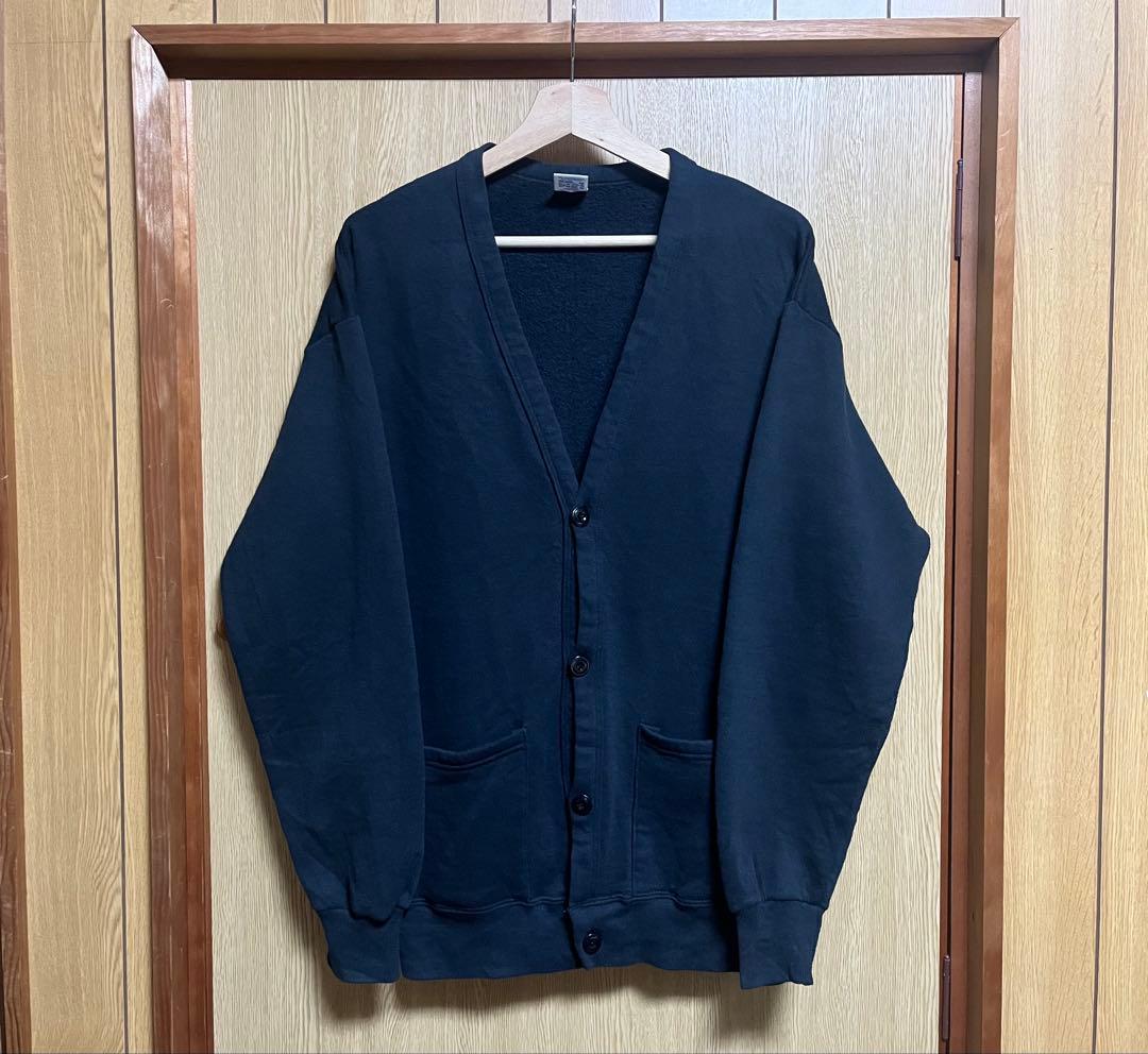 80s 90s JERZEES USA製 スウェット カーディガン ブラック