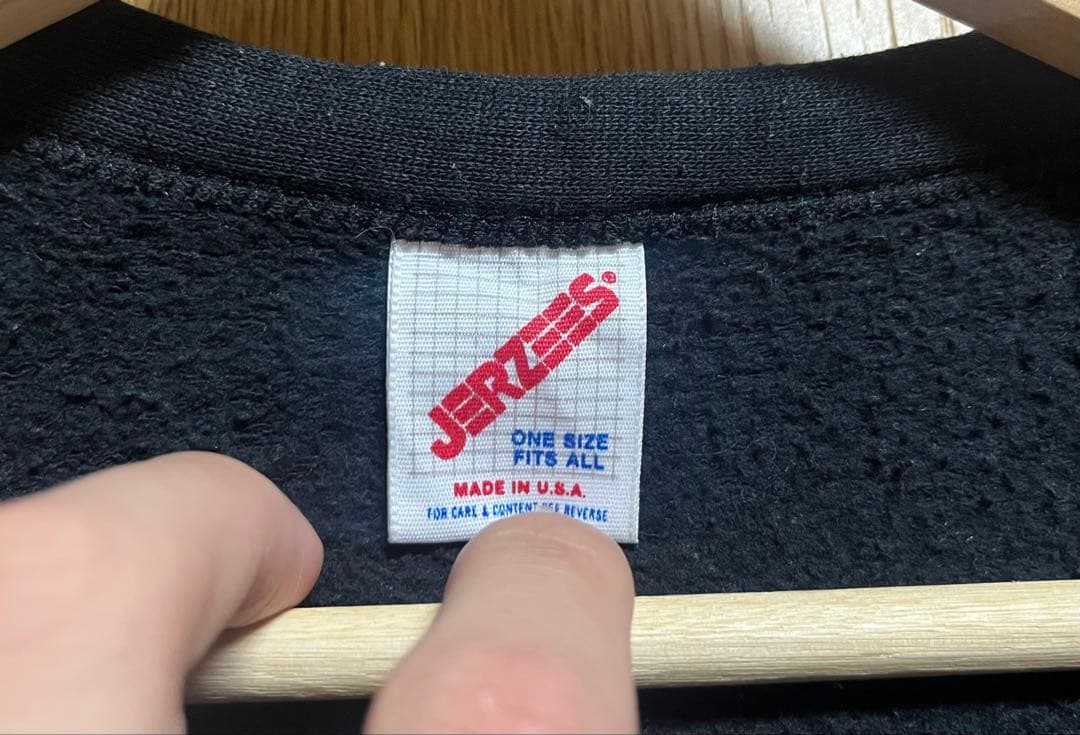80s 90s JERZEES USA製 スウェット カーディガン ブラック
