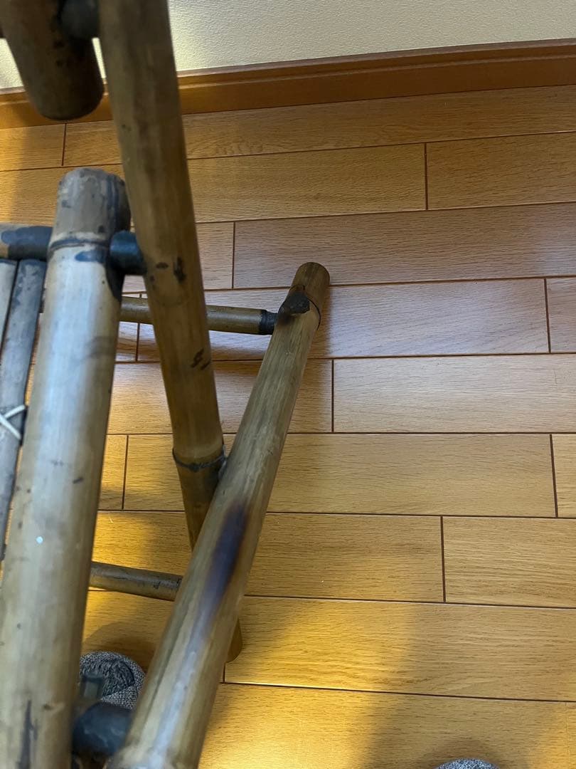 アジアン家具竹製折りたたみ椅子とテーブルセット