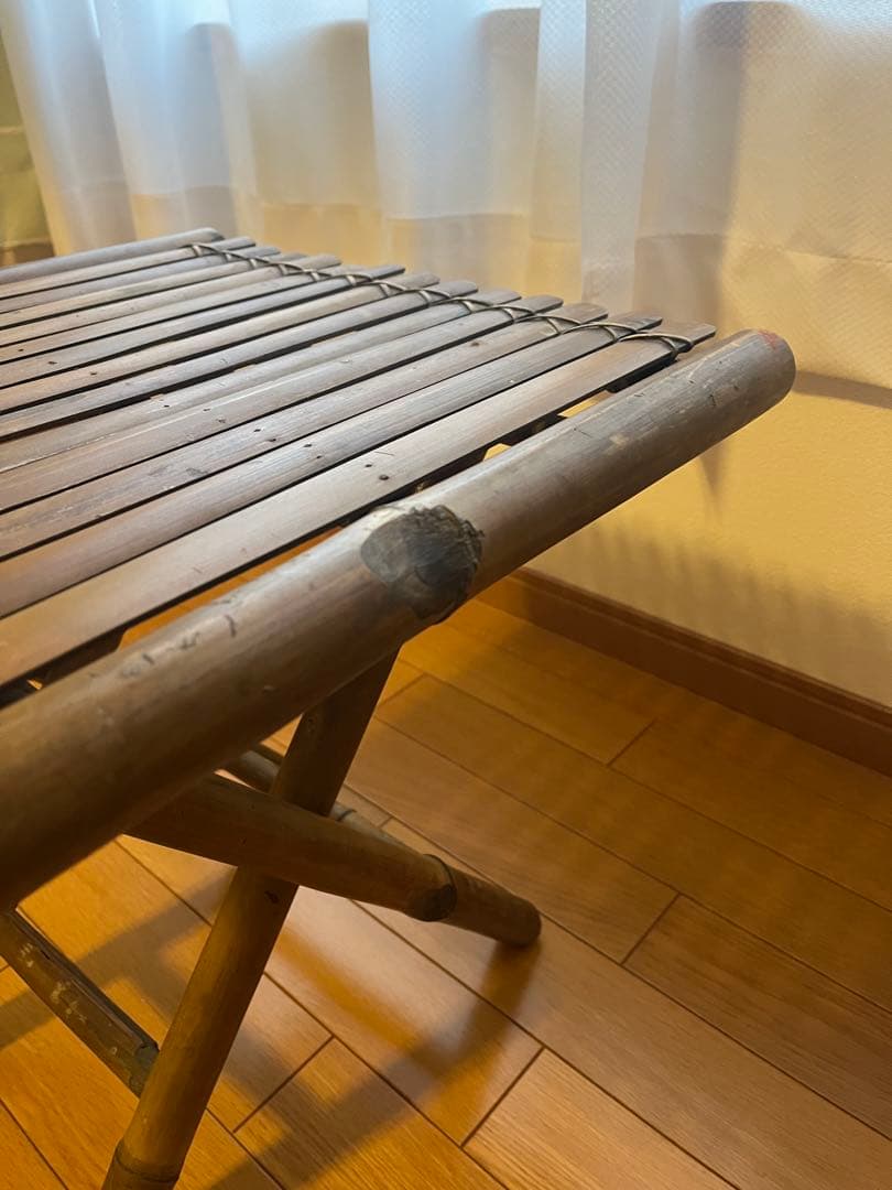 アジアン家具竹製折りたたみ椅子とテーブルセット