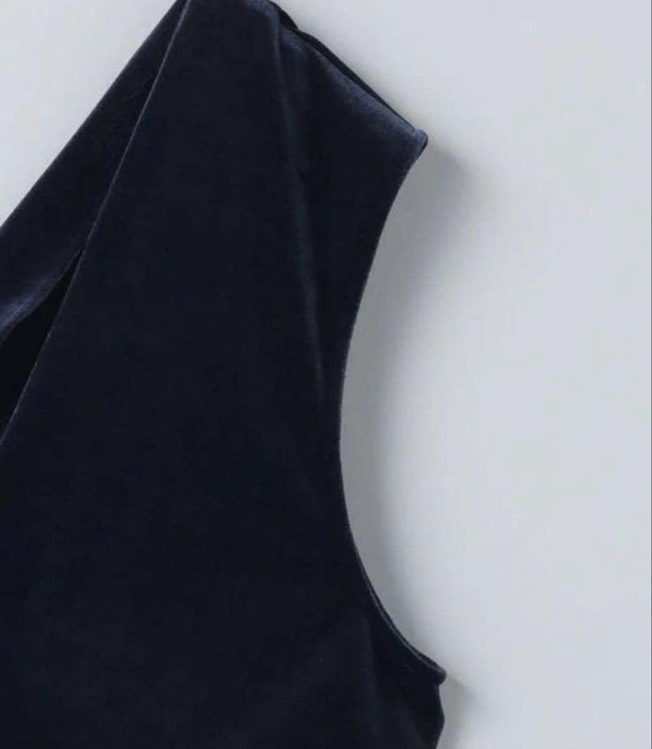 6 （ROKU） ベロア Vネック オールインワン